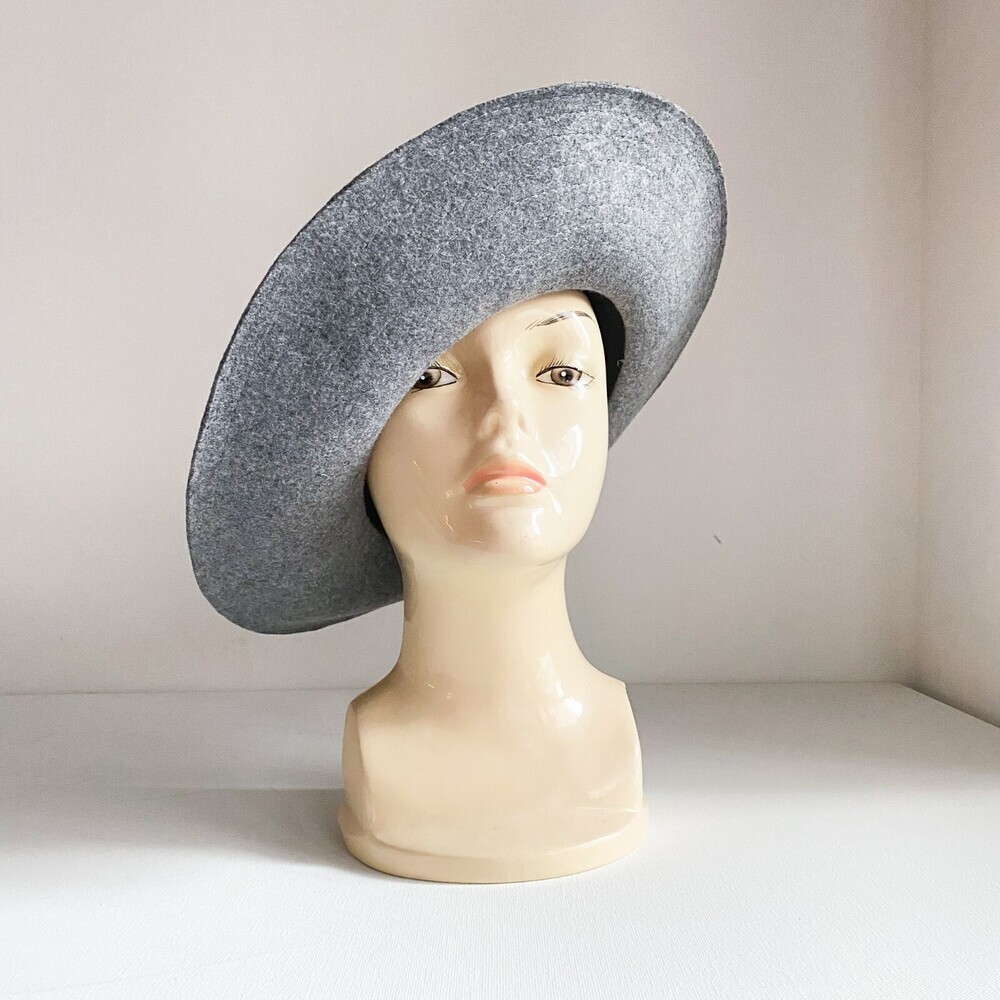 Holt Renfrew Grey wool Floppy Brim Boho Hat Italy M - Picture 6 of 7